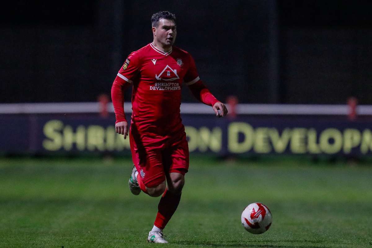 Chris Jones of Afan Lido FC during the 2024/25 JD Welsh Cup fixture between Afan Lido FC & Morriston Town at Marstons Stadium, Port Talbot, Wales