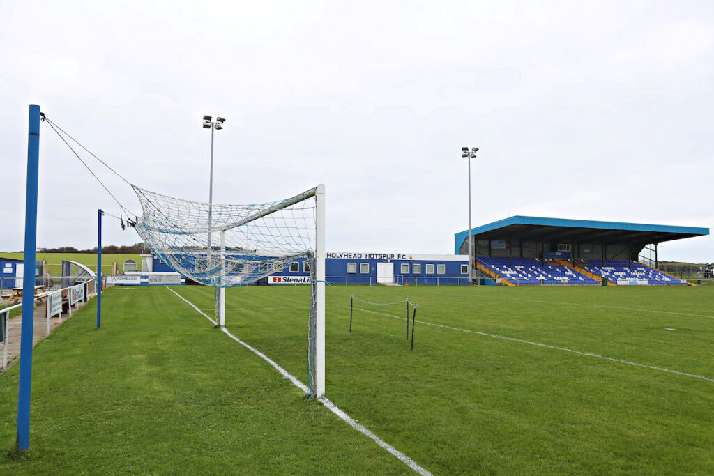 A general view of the New Stadium before Holyhead Hotspur vs Ruthin Town in Round 10 of the JD Cymru North at The New Stadium, Holyhead