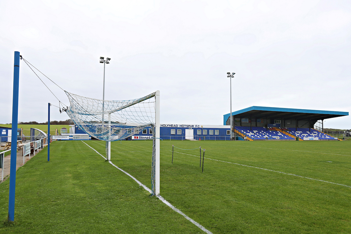A general view of the New Stadium before Holyhead Hotspur vs Ruthin Town in Round 10 of the JD Cymru North at The New Stadium, Holyhead