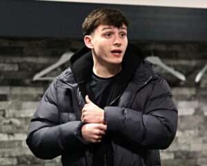 Former Caernarfon player Louis Lloyd before Caernarfon Town vs Colwyn Bay FC in the Quarter-Final of the JD Welsh Cup at the Go Goodwins Stadium, Llandudno