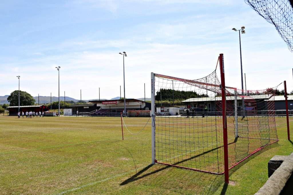 A general view of Y Traeth before CPD Porthmadog vs CPD Y Rhyl 1879 in Round 2 of the Novira Cymru Leagues North at Y Traeth, Porthmadog