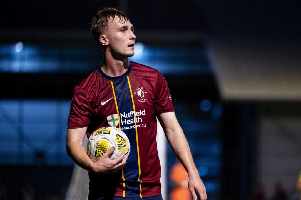 CARDIFF, WALES - 2 SEPTEMBER 2026: Cardiff Met's Jack Veale during the 2026/27 Novira Cymru Premier match between Cardiff Met & Cambrian United at Cyncoed Campus, Cardiff, Wales. (Pic by Lewis Mitchell/FAW)