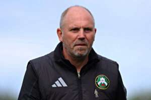 CPD Y Rhyl 1879 Manager, Paul Moore before CPD Dinas Bangor 1876 vs CPD Y Rhyl 1879 in Round 7 of the Novira Cymru North at the Bangor City Stadium, Bangor