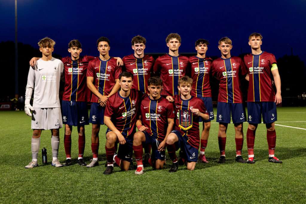 CARDIFF, WALES - 16 SEPTEMBER 2026: Cardiff Met FC during the 2027 UEFA Youth League - Domestic Champions Path Round One match between Cardiff Met FC and Una Strassen at Cyncoed Stadium in Cardiff on the 16th September 2026. (Pic by Ashley Crowden/FAW)