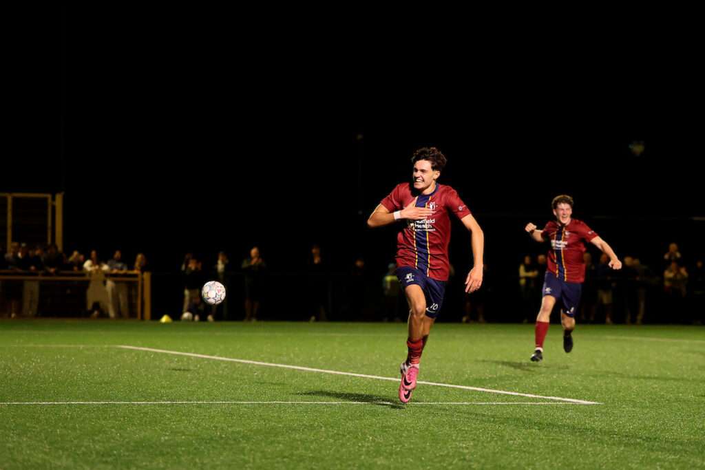 CARDIFF, WALES - 16 SEPTEMBER 2026: during the 2027 UEFA Youth League - Domestic Champions Path Round One match between Cardiff Met FC and Una Strassen at Cyncoed Stadium in Cardiff on the 16th September 2026. (Pic by Ashley Crowden/FAW)