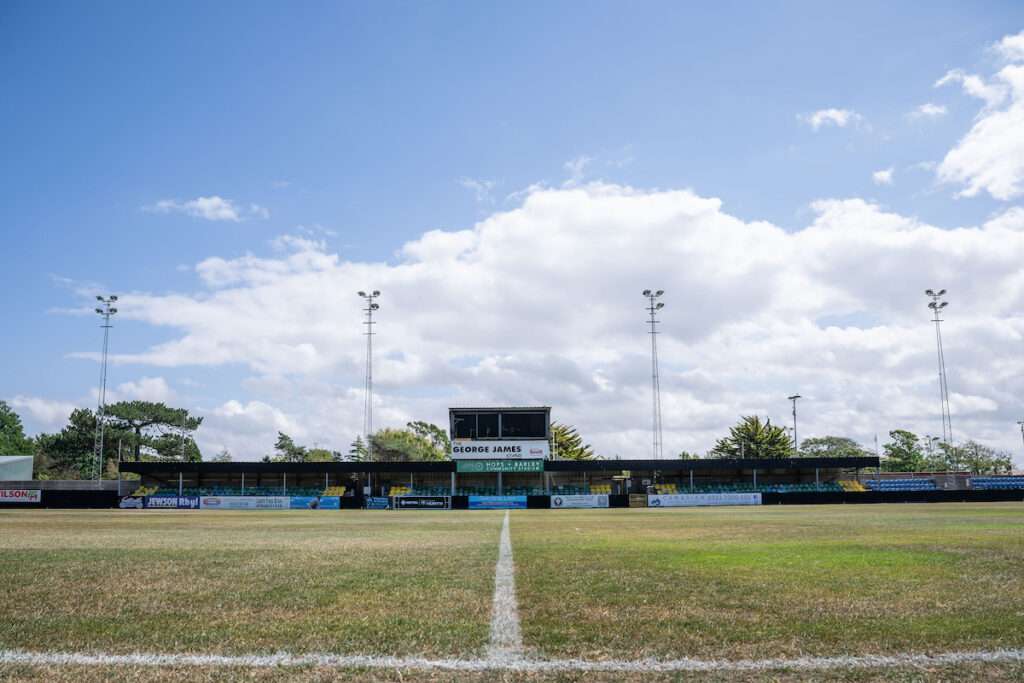 A general view of Hops and Barley Community Stadium, Home of Rhyl 1879 ahead of the Novira Cymru North game between Rhyl 1879 and Guilsfield at the Hops and Barley Community Stadium in Rhyl