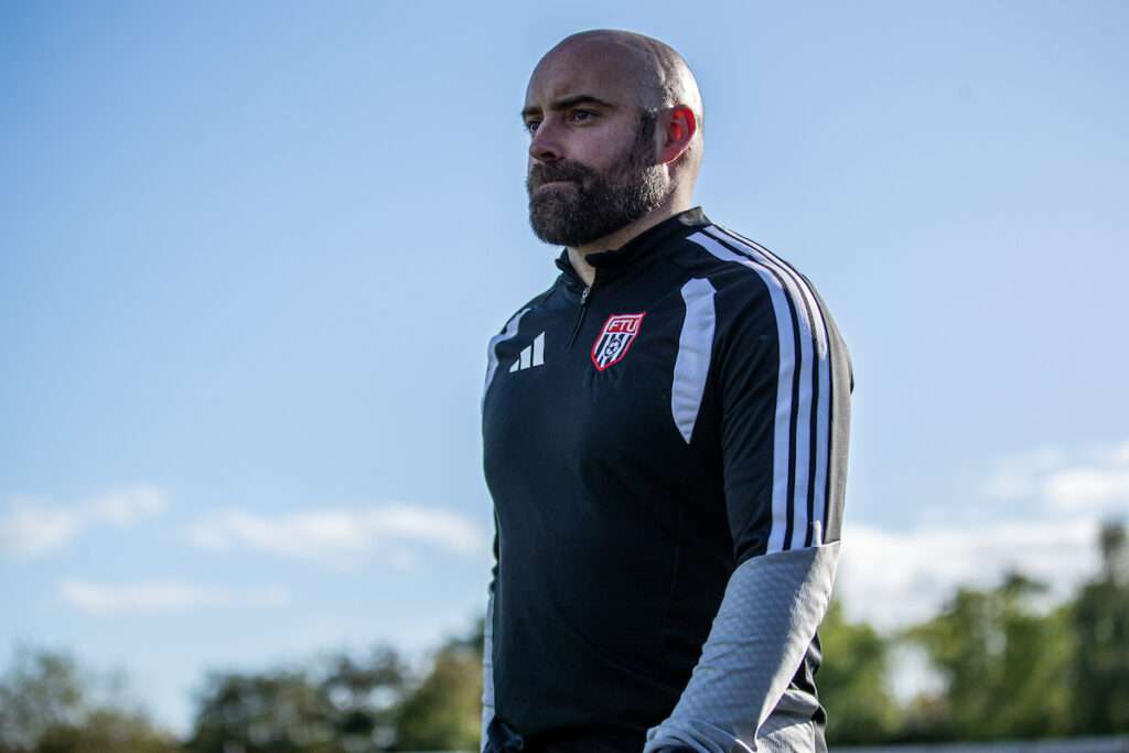 lint Town Manager Danny Holmes following the 2026-27 Novira Cymru Premier match between Flint Town United and Ammanford at Essity Stadium, Flint, Wales