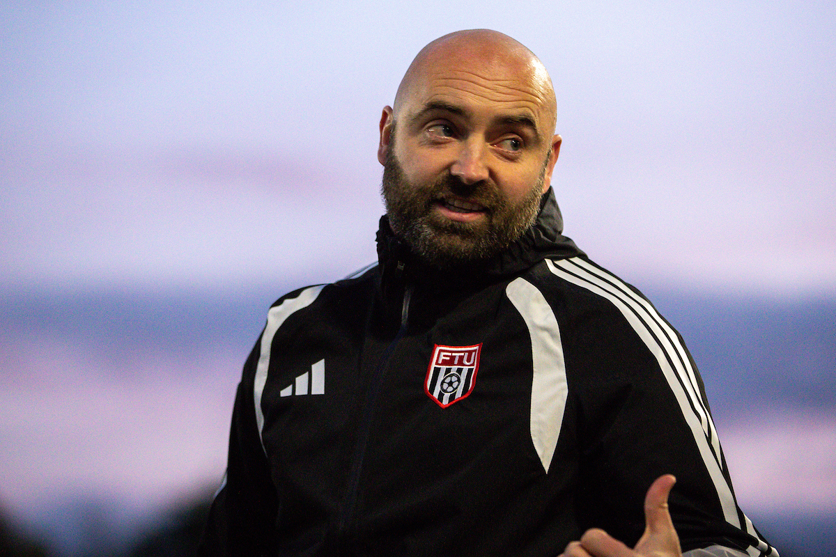 Flint Town Manager Danny Holmes ahead of the FAW Welsh Cup match between Flint Town United and Caernarfon Town at Essity Stadium, Flint, Wale
