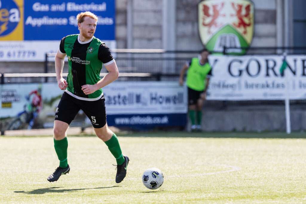 Aberystwyth Town's Harry Cottam during the 2026/27 Novira Cymru South fixture between Aberystwyth Town FC & Llantwit Major FC at Park Avenue, Aberystwyth, Wales