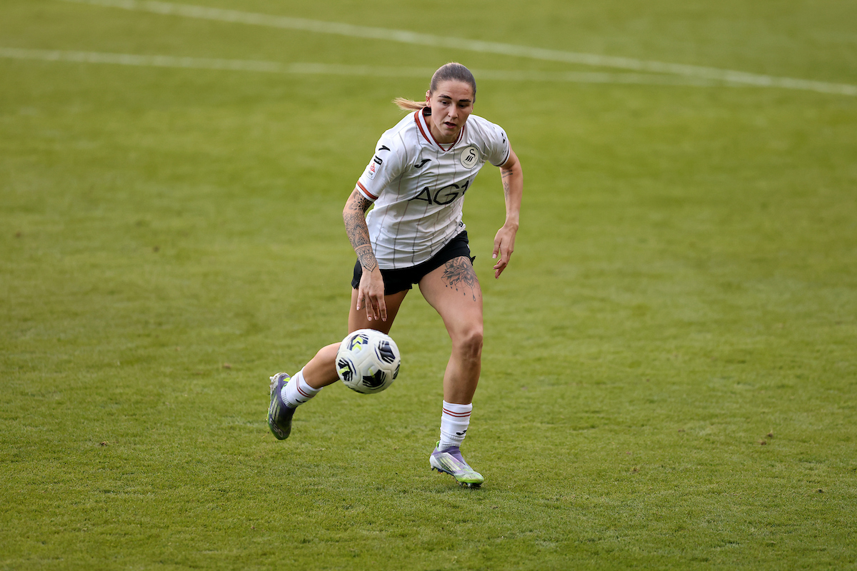 Chloe Chivers of Swansea City Women in the Genero Adran Premier 26/27 fixture between Swansea City Women FC and Briton Ferry Llansawel Women at Swansea.com Stadium in Swansea, Wales.