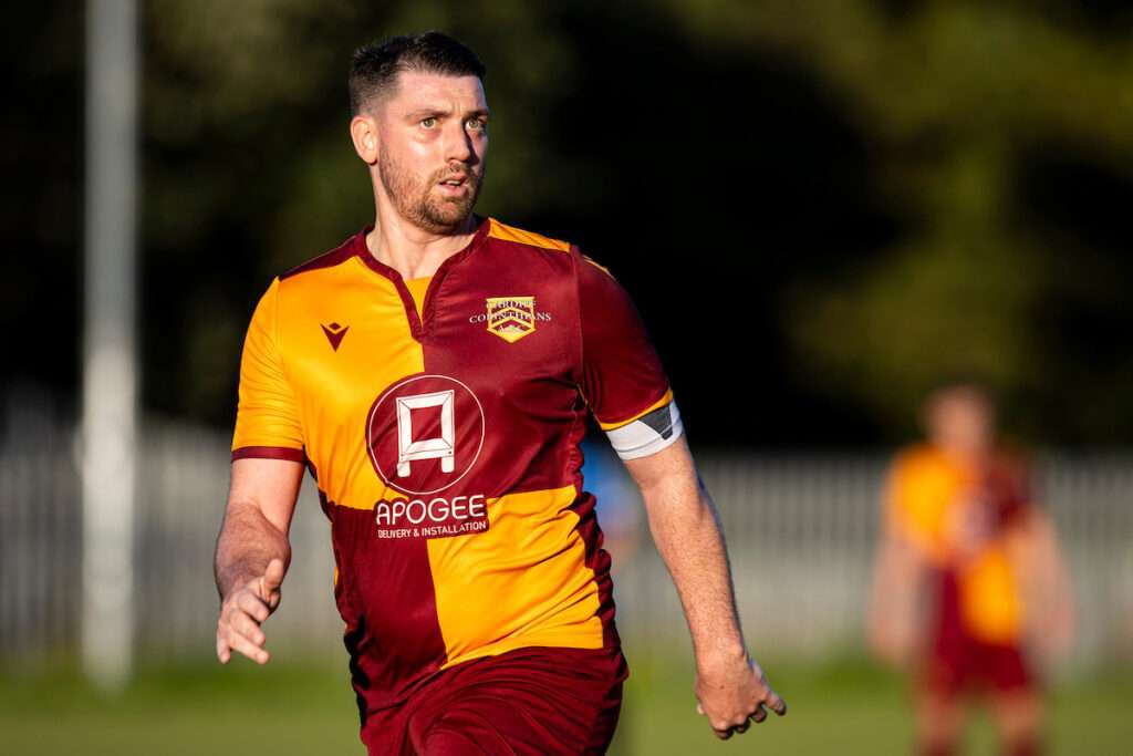 David Biggs of Cardiff Corries in action.
Cardiff Corries v Cefn Cribwr in the Ardal South West at Cwrt-yr-Ala on the 15th August 2023.