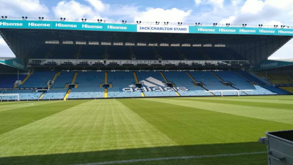 A general view of Leeds United's East Stand at Elland Road