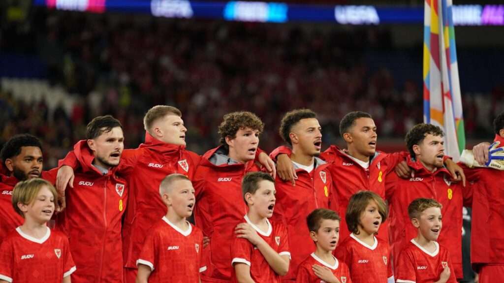 Wales national anthem ahead of UEFA Nations League game against Denmark.
