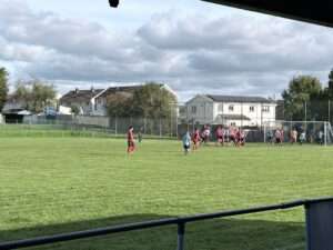 Llantwit Fardre defend a corner against Baglan Dragons in a Welsh Cup tie